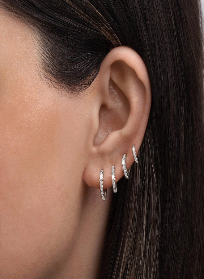 LEXODY Silver Hoop Earrings Set for Women, Lightweight Small Sterling Silver Hoop Huggie Earrings Multiple Piercing Hypoallergenic Cartilage Earrings for Women Trendy Jewelry Gifts - Image 2